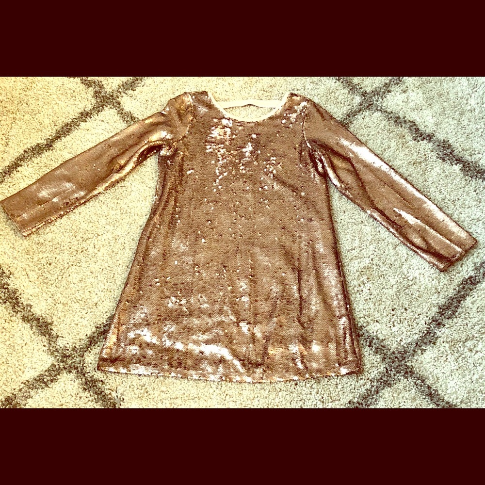 Rose gold sequin dress
